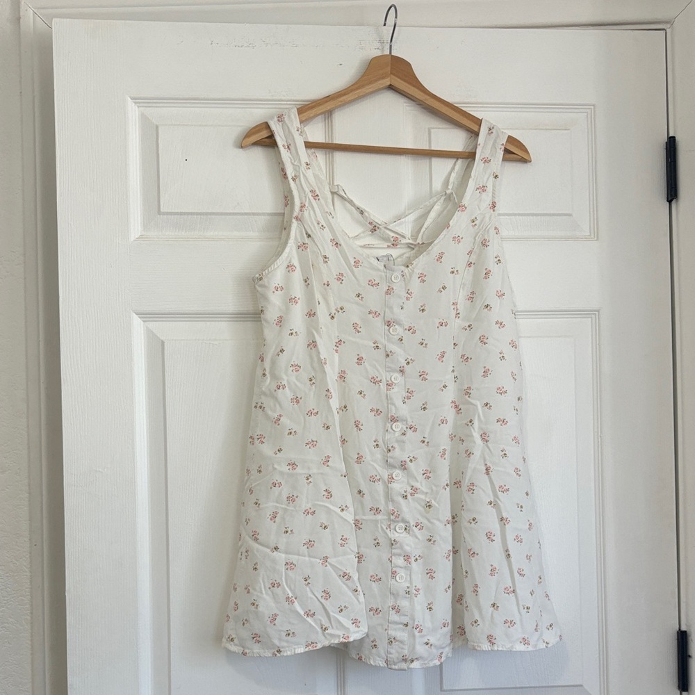 Cotton On White Floral Sleeveless mini dress